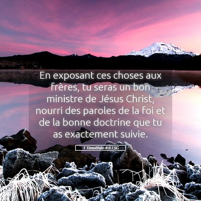 Picture 05 - 1 Timothée 4:6 LSG - En exposant ces choses aux frères, tu seras un - Bible Verse Picture
