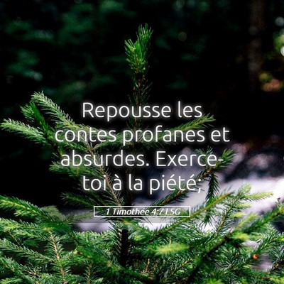 Picture 05 - 1 Timothée 4:7 LSG - Repousse les contes profanes et absurdes. - Bible Verse Picture