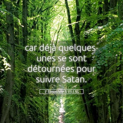 Picture 05 - 1 Timothée 5:15 LSG - car déjà quelques-unes se sont détournées - Bible Verse Picture