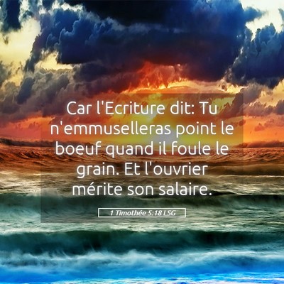 Picture 05 - 1 Timothée 5:18 LSG - Car l'Ecriture dit: Tu n'emmuselleras point le - Bible Verse Picture