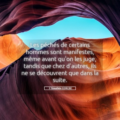 Picture 05 - 1 Timothée 5:24 LSG - Les péchés de certains hommes sont manifestes, - Bible Verse Picture