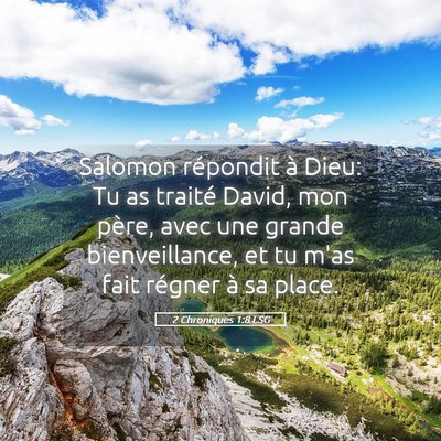 Picture 05 - 2 Chroniques 1:8 LSG - Salomon répondit à Dieu: Tu as traité David, - Bible Verse Picture