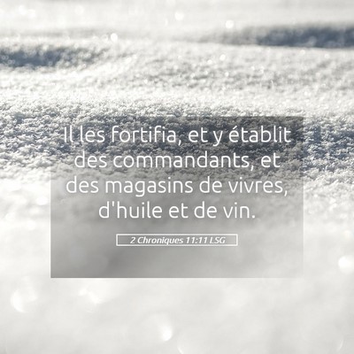 Picture 05 - 2 Chroniques 11:11 LSG - Il les fortifia, et y établit des commandants, - Bible Verse Picture
