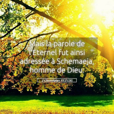Picture 05 - 2 Chroniques 11:2 LSG - Mais la parole de l'Eternel fut ainsi adressée - Bible Verse Picture