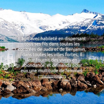 Picture 05 - 2 Chroniques 11:23 LSG - Il agit avec habileté en dispersant tous ses - Bible Verse Picture