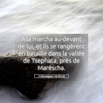 Picture 05 - 2 Chroniques 14:10 LSG - Asa marcha au-devant de lui, et ils se rangèrent - Bible Verse Picture
