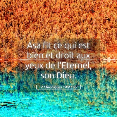 Picture 05 - 2 Chroniques 14:2 LSG - Asa fit ce qui est bien et droit aux yeux de - Bible Verse Picture