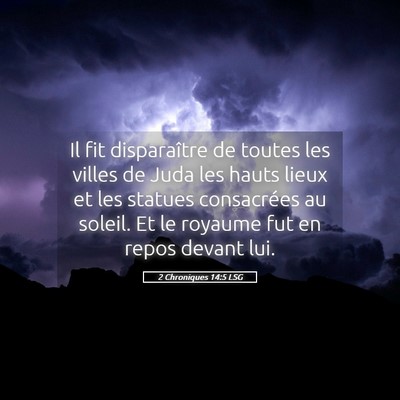 Picture 05 - 2 Chroniques 14:5 LSG - Il fit disparaître de toutes les villes de Juda - Bible Verse Picture