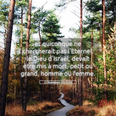 Picture 05 - 2 Chroniques 15:13 LSG - et quiconque ne chercherait pas l'Eternel, le - Bible Verse Picture