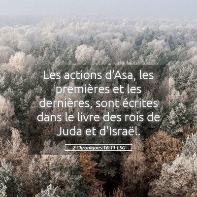 Picture 05 - 2 Chroniques 16:11 LSG - Les actions d'Asa, les premières et les - Bible Verse Picture