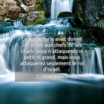 Picture 05 - 2 Chroniques 18:30 LSG - Le roi de Syrie avait donné cet ordre aux chefs - Bible Verse Picture