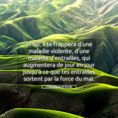 Picture 05 - 2 Chroniques 21:15 LSG - et toi, il te frappera d'une maladie violente, - Bible Verse Picture