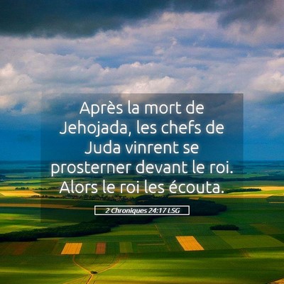 Picture 05 - 2 Chroniques 24:17 LSG - Après la mort de Jehojada, les chefs de Juda - Bible Verse Picture