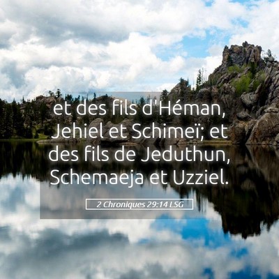 Picture 05 - 2 Chroniques 29:14 LSG - et des fils d'Héman, Jehiel et Schimeï; et des - Bible Verse Picture