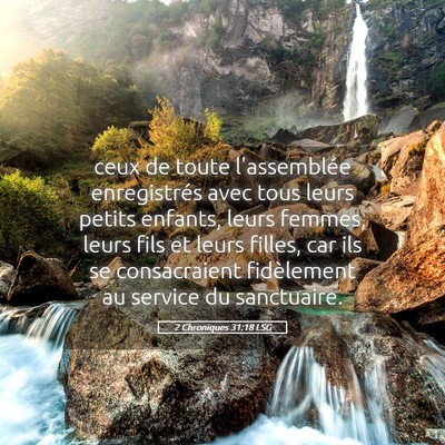 Picture 05 - 2 Chroniques 31:18 LSG - ceux de toute l'assemblée enregistrés avec tous - Bible Verse Picture