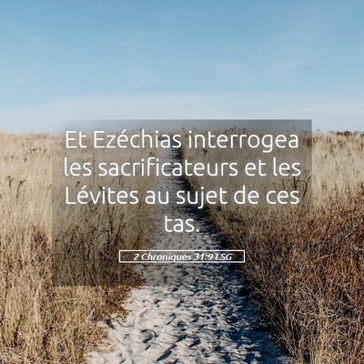 Picture 05 - 2 Chroniques 31:9 LSG - Et Ezéchias interrogea les sacrificateurs et les - Bible Verse Picture