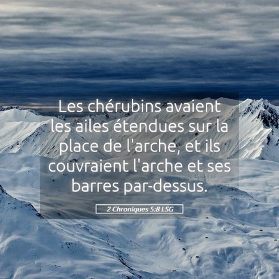 Picture 05 - 2 Chroniques 5:8 LSG - Les chérubins avaient les ailes étendues sur la - Bible Verse Picture