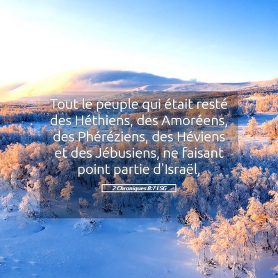 Picture 05 - 2 Chroniques 8:7 LSG - Tout le peuple qui était resté des Héthiens, - Bible Verse Picture