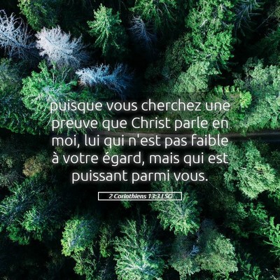 Picture 05 - 2 Corinthiens 13:3 LSG - puisque vous cherchez une preuve que Christ parle - Bible Verse Picture