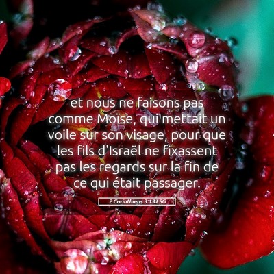 Picture 05 - 2 Corinthiens 3:13 LSG - et nous ne faisons pas comme Moïse, qui mettait - Bible Verse Picture