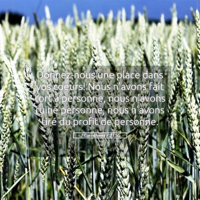 Picture 05 - 2 Corinthiens 7:2 LSG - Donnez-nous une place dans vos coeurs! Nous - Bible Verse Picture