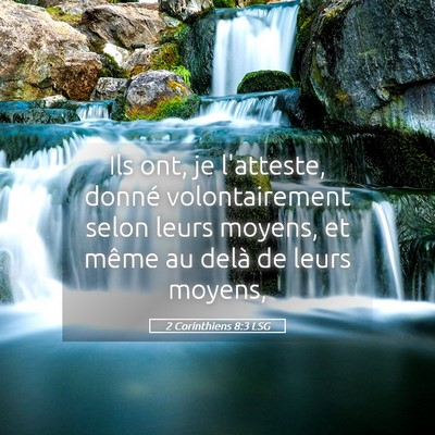 Picture 05 - 2 Corinthiens 8:3 LSG - Ils ont, je l'atteste, donné volontairement - Bible Verse Picture