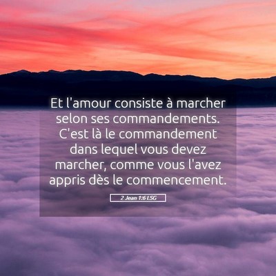 Picture 05 - 2 Jean 1:6 LSG - Et l'amour consiste à marcher selon ses - Bible Verse Picture