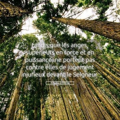 Picture 05 - 2 Pierre 2:11 LSG - tandis que les anges, supérieurs en force et en - Bible Verse Picture