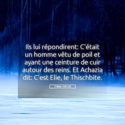Picture 05 - 2 Rois 1:8 LSG - Ils lui répondirent: C'était un homme vêtu de - Bible Verse Picture