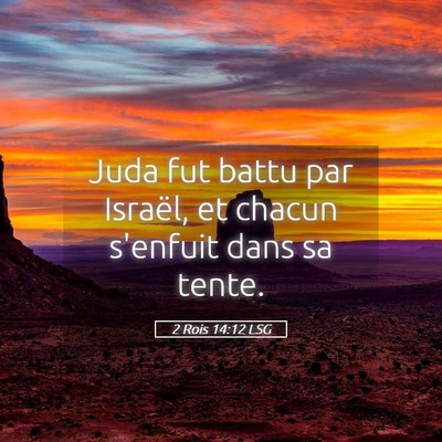 Picture 05 - 2 Rois 14:12 LSG - Juda fut battu par Israël, et chacun s'enfuit - Bible Verse Picture