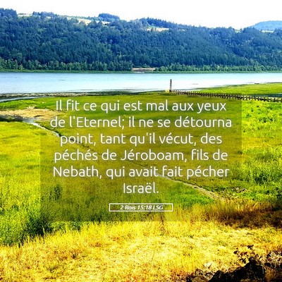 Picture 05 - 2 Rois 15:18 LSG - Il fit ce qui est mal aux yeux de l'Eternel; il - Bible Verse Picture