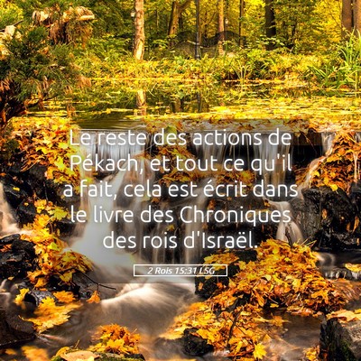 Picture 05 - 2 Rois 15:31 LSG - Le reste des actions de Pékach, et tout ce qu'il - Bible Verse Picture