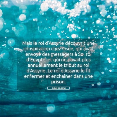 Picture 05 - 2 Rois 17:4 LSG - Mais le roi d'Assyrie découvrit une conspiration - Bible Verse Picture