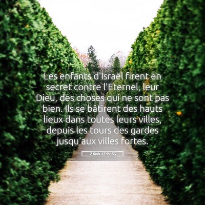 Picture 05 - 2 Rois 17:9 LSG - Les enfants d'Israël firent en secret contre - Bible Verse Picture