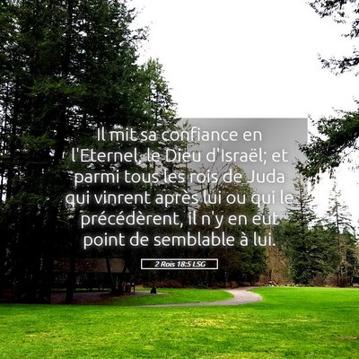 Picture 05 - 2 Rois 18:5 LSG - Il mit sa confiance en l'Eternel, le Dieu - Bible Verse Picture