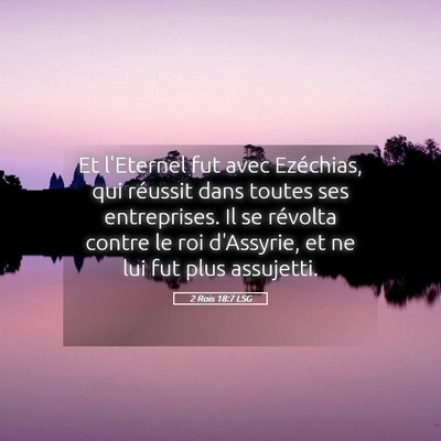 Picture 05 - 2 Rois 18:7 LSG - Et l'Eternel fut avec Ezéchias, qui réussit - Bible Verse Picture