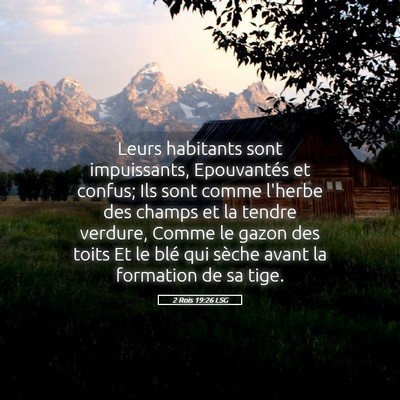 Picture 05 - 2 Rois 19:26 LSG - Leurs habitants sont impuissants, Epouvantés et - Bible Verse Picture
