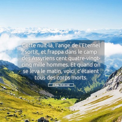 Picture 05 - 2 Rois 19:35 LSG - Cette nuit-là, l'ange de l'Eternel sortit, et - Bible Verse Picture