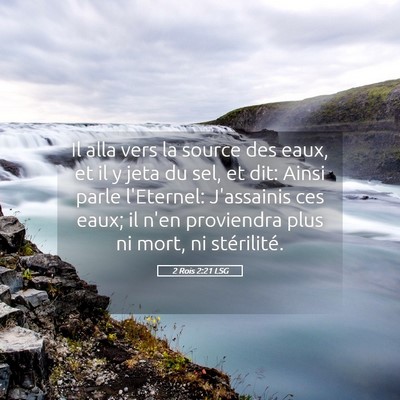 Picture 05 - 2 Rois 2:21 LSG - Il alla vers la source des eaux, et il y jeta du - Bible Verse Picture