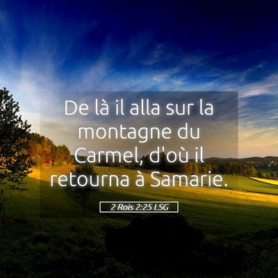 Picture 05 - 2 Rois 2:25 LSG - De là il alla sur la montagne du Carmel, d'où - Bible Verse Picture