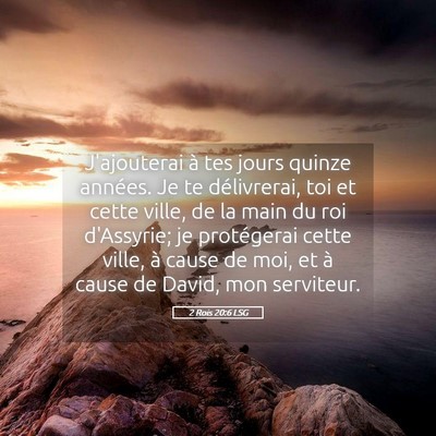 Picture 05 - 2 Rois 20:6 LSG - J'ajouterai à tes jours quinze années. Je te - Bible Verse Picture