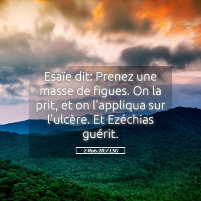 Picture 05 - 2 Rois 20:7 LSG - Esaïe dit: Prenez une masse de figues. On la - Bible Verse Picture