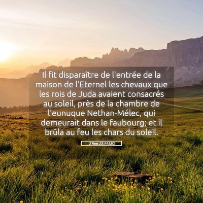 Picture 05 - 2 Rois 23:11 LSG - Il fit disparaître de l'entrée de la maison de - Bible Verse Picture