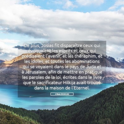 Picture 05 - 2 Rois 23:24 LSG - De plus, Josias fit disparaître ceux qui - Bible Verse Picture