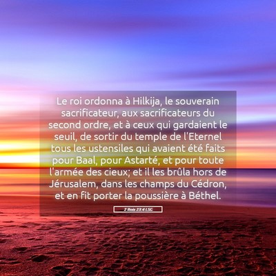 Picture 05 - 2 Rois 23:4 LSG - Le roi ordonna à Hilkija, le souverain - Bible Verse Picture