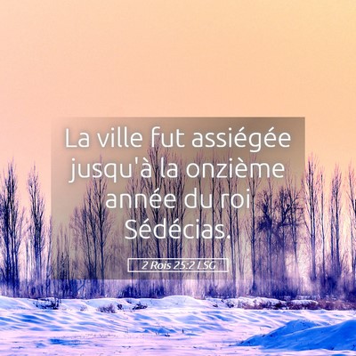 Picture 05 - 2 Rois 25:2 LSG - La ville fut assiégée jusqu'à la onzième - Bible Verse Picture