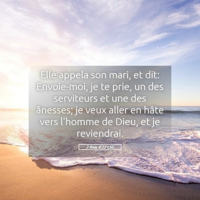 Picture 05 - 2 Rois 4:22 LSG - Elle appela son mari, et dit: Envoie-moi, je te - Bible Verse Picture