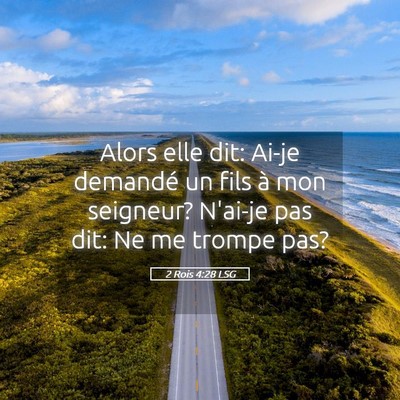 Picture 05 - 2 Rois 4:28 LSG - Alors elle dit: Ai-je demandé un fils à mon - Bible Verse Picture