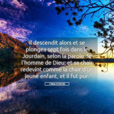 Picture 05 - 2 Rois 5:14 LSG - Il descendit alors et se plongea sept fois dans - Bible Verse Picture