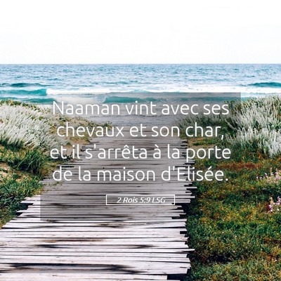 Picture 05 - 2 Rois 5:9 LSG - Naaman vint avec ses chevaux et son char, et il - Bible Verse Picture